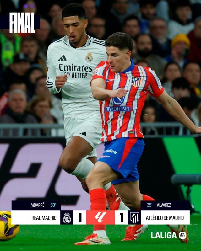 实时比分查询-【西甲】皇马1比1马竞，小蜘蛛点射，姆巴佩扳平